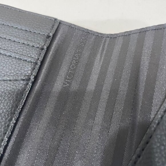 PASSPORT WALLET BLACK EMO VICTORIA SECRET NWT HOLDS CREDIT CARDS MINIMALIST - Picture 6 of 10